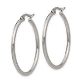 Stainless Steel Hoop Earrings, Polished Minimalist Round Design for Women