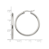 Stainless Steel Hoop Earrings, Polished Minimalist Round Design for Women