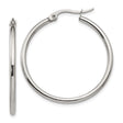 Stainless Steel Hoop Earrings, Polished Minimalist Round Design for Women