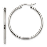 Stainless Steel Hoop Earrings, Polished Minimalist Round Design for Women