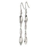 Stainless Steel Dangle Earrings with Twisted Teardrop and Linked Design for Women