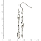 Stainless Steel Dangle Earrings with Twisted Teardrop and Linked Design for Women