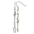 Stainless Steel Dangle Earrings with Twisted Teardrop and Linked Design for Women