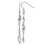 Stainless Steel Dangle Earrings with Twisted Teardrop and Linked Design for Women
