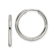 Stainless Steel Hoop Earrings, Classic Round Polished Huggie Style, Unisex Minimalist Design