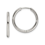 Stainless Steel Hoop Earrings, Classic Round Polished Huggie Style, Unisex Minimalist Design