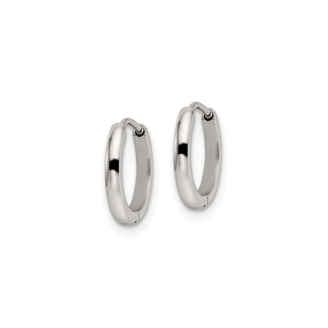 Stainless Steel Hoop Earrings, Classic Round Hinged Minimalist Unisex Design