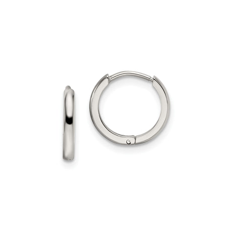 Stainless Steel Hoop Earrings, Classic Round Hinged Minimalist Unisex Design