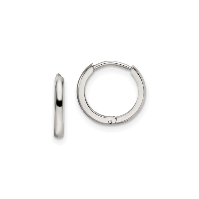 Stainless Steel Hoop Earrings, Classic Round Hinged Minimalist Unisex Design