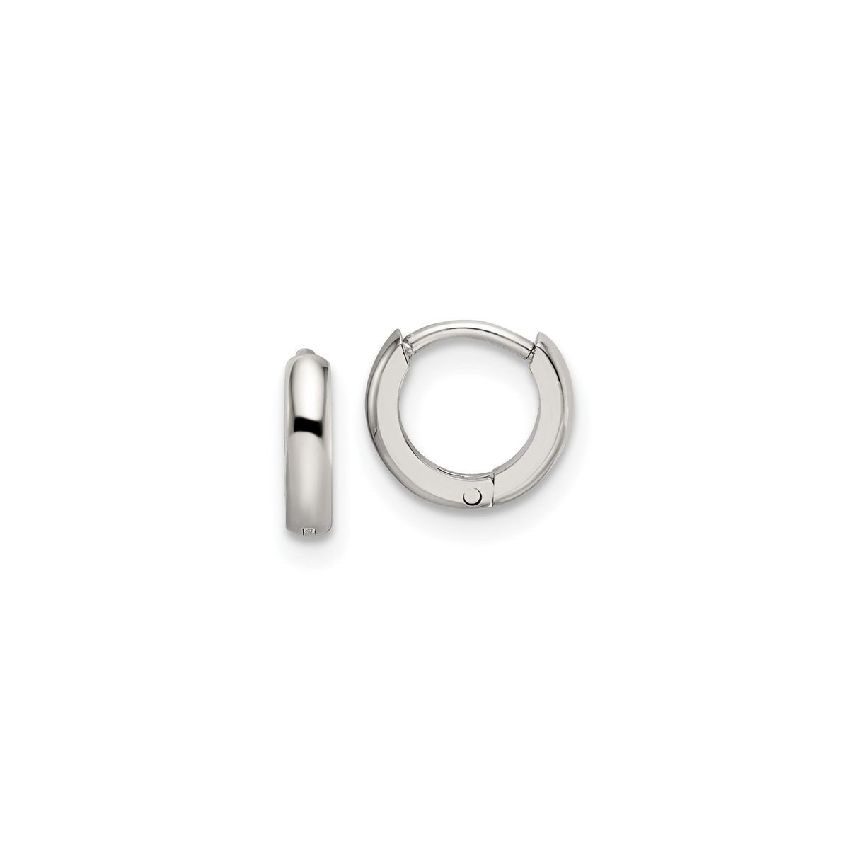 Stainless Steel Hoop Earrings, Polished Minimalist Design, Lightweight Hypoallergenic Style