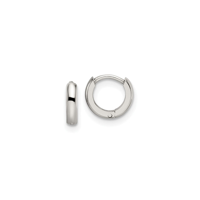 Stainless Steel Hoop Earrings, Polished Minimalist Design, Lightweight Hypoallergenic Style