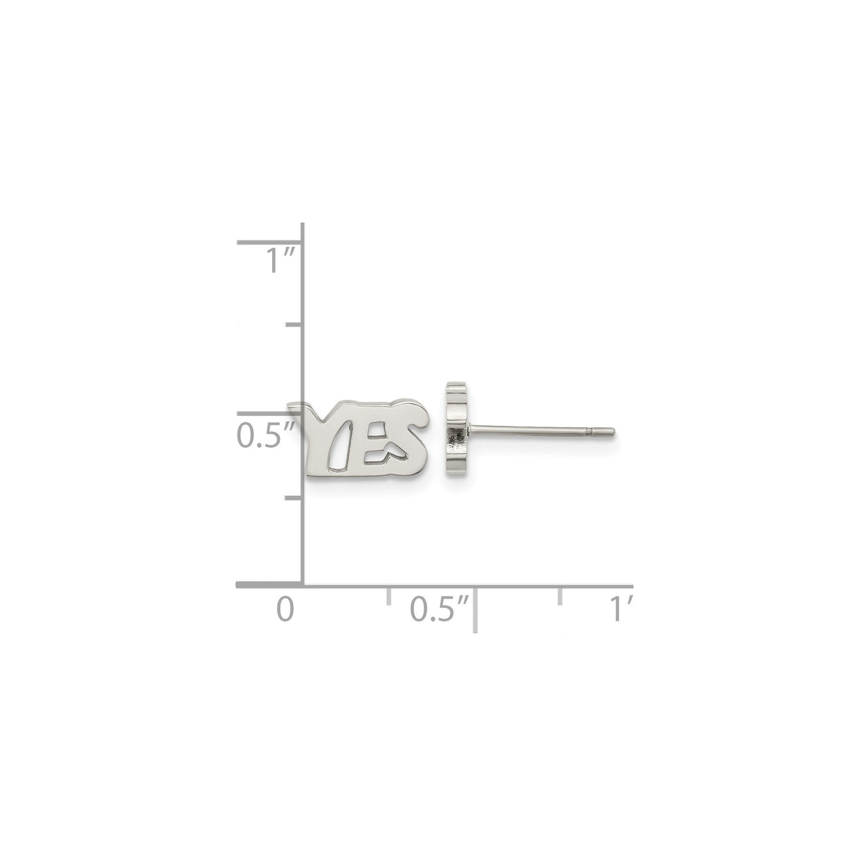 Stainless Steel YES Cutout Stud Earrings, Bold Affirmation Jewelry for Women and Unisex Wear