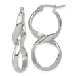 Stainless Steel Twisted Infinity Hoop Earrings with Polished Finish, Lightweight Spiral Design