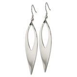 Stainless Steel Marquise Drop Earrings, Modern Dangle Design, High-Polish Finish