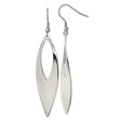 Stainless Steel Marquise Drop Earrings, Modern Dangle Design, High-Polish Finish