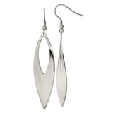 Stainless Steel Marquise Drop Earrings, Modern Dangle Design, High-Polish Finish