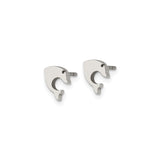 Stainless Steel Dolphin Stud Earrings with Cutout Design, Lightweight Marine Style for Women and Girls