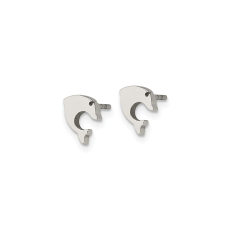 Stainless Steel Dolphin Stud Earrings with Cutout Design, Lightweight Marine Style for Women and Girls