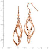 Stainless Steel Dangle Earrings, Twisted Open Swirl Design, Lightweight French Hook Style