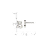 Stainless Steel Musical Note Stud Earrings, Polished Finish, Unisex Design