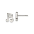 Stainless Steel Musical Note Stud Earrings, Polished Finish, Unisex Design