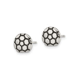 Stainless Steel Soccer Ball Stud Earrings Hexagon Design