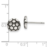 Stainless Steel Soccer Ball Stud Earrings Hexagon Design