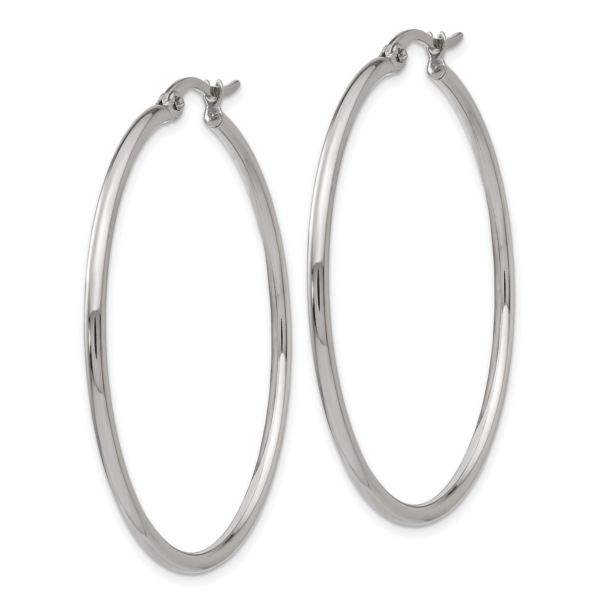 Stainless Steel Hoop Earrings, Polished Minimalist Style, Hypoallergenic for Women