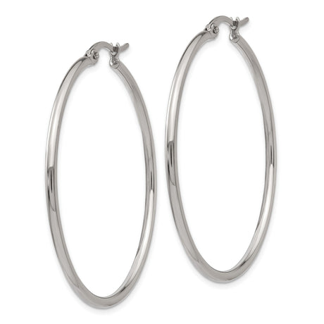 Stainless Steel Hoop Earrings, Polished Minimalist Style, Hypoallergenic for Women