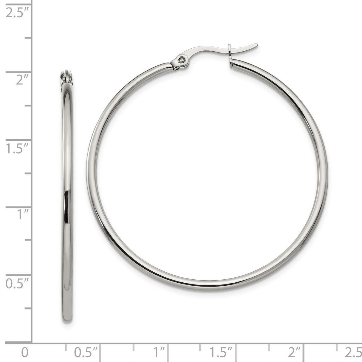 Stainless Steel Hoop Earrings, Polished Minimalist Style, Hypoallergenic for Women