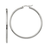 Stainless Steel Hoop Earrings, Polished Minimalist Style, Hypoallergenic for Women