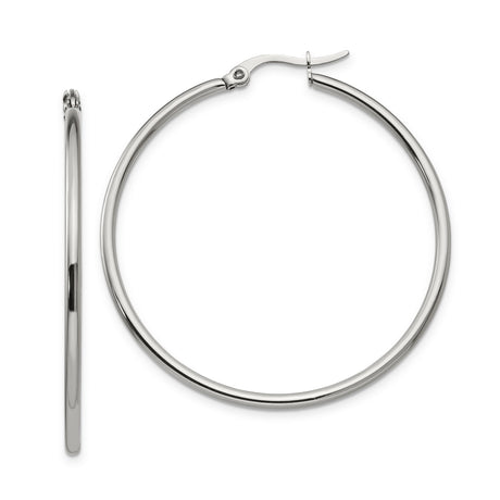 Stainless Steel Hoop Earrings, Polished Minimalist Style, Hypoallergenic for Women