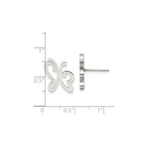 Stainless Steel Butterfly Stud Earrings with Cutout Design, Lightweight and Hypoallergenic