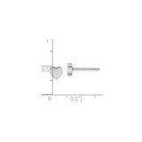 Stainless Steel Heart Stud Earrings, Minimalist Polished Design, Hypoallergenic for Women