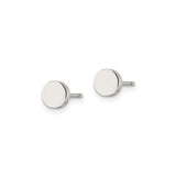 Stainless Steel Stud Earrings with Flat Round Polished Disc Design, Unisex and Hypoallergenic