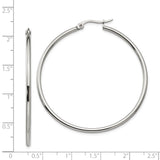 Stainless Steel Hoop Earrings, Large Round Polished Silver Tone Minimalist Style for Women