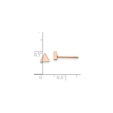Stainless Steel Triangle Stud Earrings, Rose Gold Minimalist Geometric Design