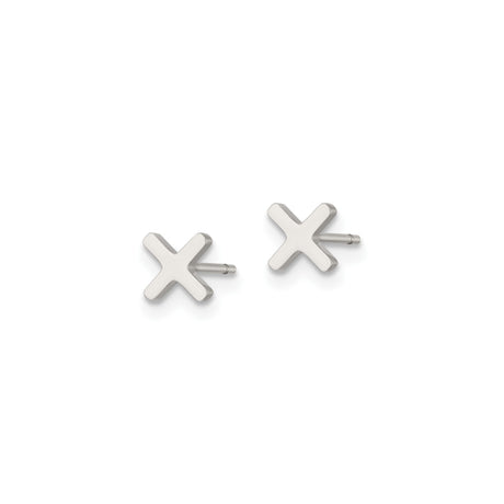 Stainless Steel Cross Stud Earrings, Minimalist Religious Design for Men and Women