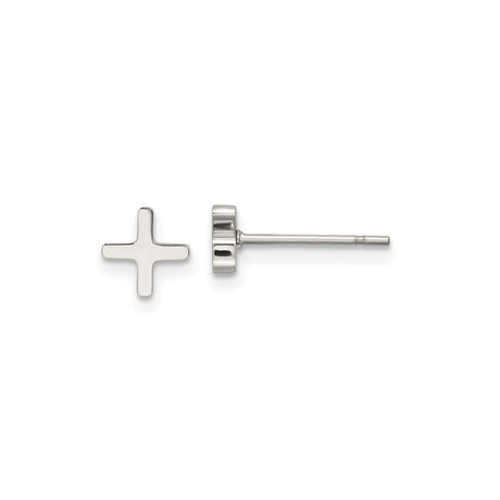 Stainless Steel Cross Stud Earrings, Minimalist Religious Design for Men and Women