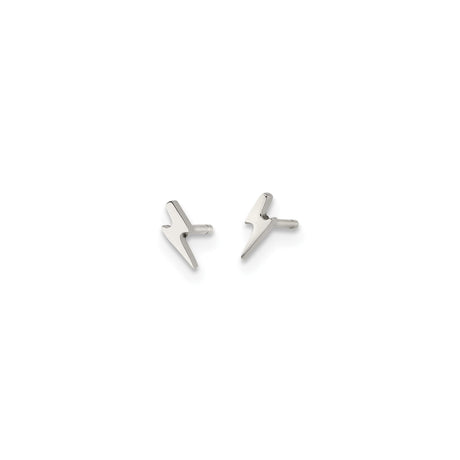 Stainless Steel Lightning Bolt Stud Earring, Minimalist Power Symbol, Unisex Punk Style