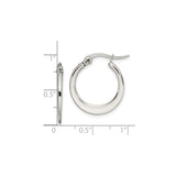 Stainless Steel Hoop Earrings, Lightweight Polished Round Design, Minimalist Modern Style