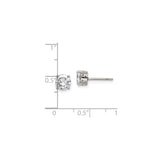 Stainless Steel Stud Earrings with Cubic Zirconia, Round Cut, Unisex Minimalist Style