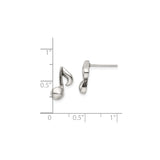 Stainless Steel Stud Earrings, Polished Eighth Note Design, Unisex Music-Inspired Jewelry