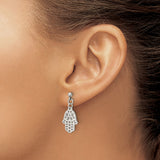 Stainless Steel Hamsa Hand Earrings Cutout Design Boho
