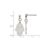 Stainless Steel Hamsa Hand Earrings Cutout Design Boho