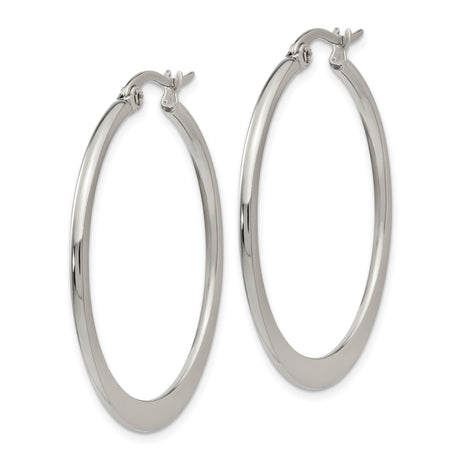Stainless Steel Hoop Earrings, Classic Round Design with Latch Back Closure, Lightweight Minimalist Style