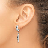 Stainless Steel Hoop Earring With Ichthys Cross Charm
