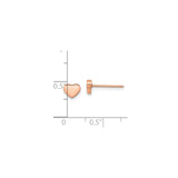 316 Stainless Steel Heart Shaped Stud Earrings in Polished Rose Gold Tone for Women