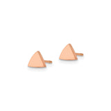 Stainless Steel Triangle Stud Earrings, Rose Gold Finish, Minimalist Geometric Design, Unisex