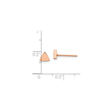 Stainless Steel Triangle Stud Earrings, Rose Gold Finish, Minimalist Geometric Design, Unisex